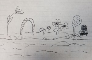 Juliette M one inch tall illustration