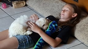 Paige and Melo relaxing